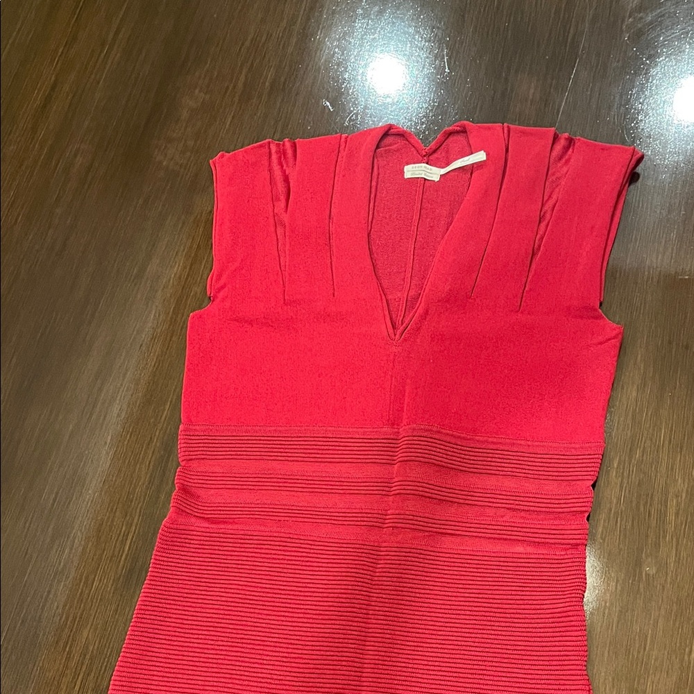 New red maroon sleeveless midi dress